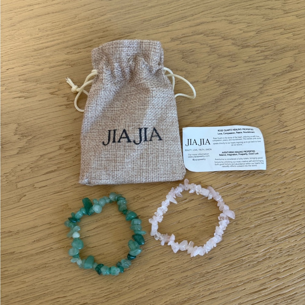 JIA JIA bracelets Rose quartz and Aventurine